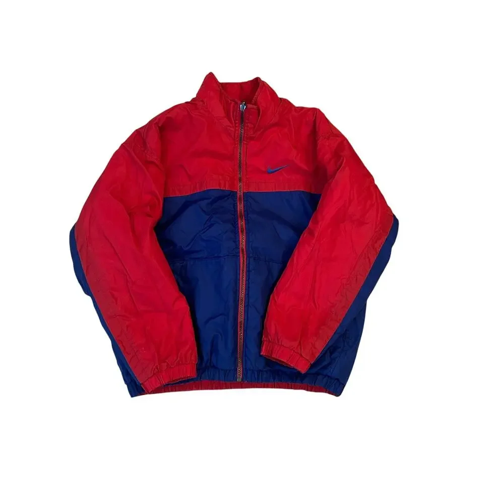 Nike Boys Reversible Puffer Jacket Red Blue Full Zip Coat Youth XL